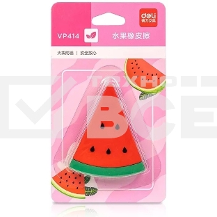Ластик Deli VP414wat VP414PINK арбуз 54x23x16мм розовый блистер с европодвесом