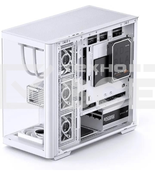 Корпус без блока питания JONSBO D300, Mini-Tower, TG, no fan, 2xUSB-A 3.2 + 1xUSB-C 3.2, mATX, mITX White