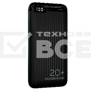 Портативный аккумулятор More choice (4620202550521) PB19-20 2USB 2.1A - 20000mAh черный