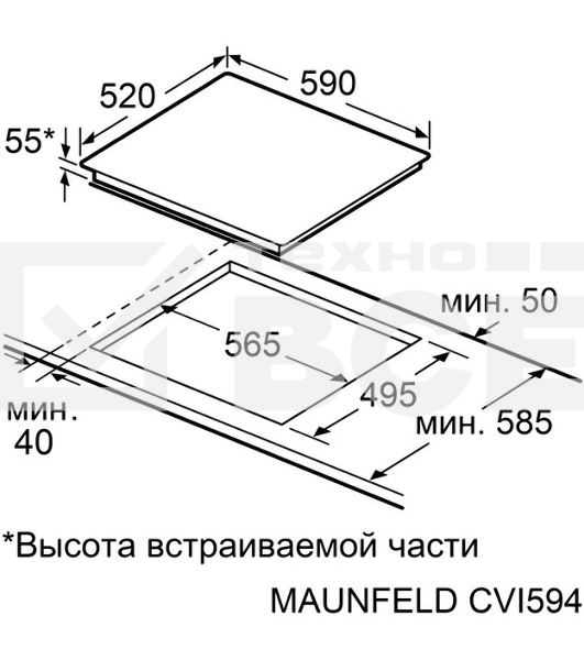 Индукционная варочная панель Maunfeld CVI594SF2BG Inverter