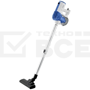 Пылесос вертикальный BBK BV2512 белый/синий, питание от сети, 100 Вт, уборка сухая, пылесборник 0.5 л