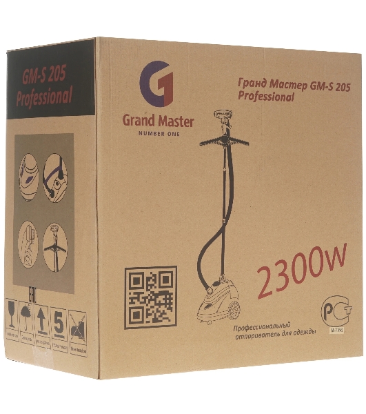 Отпариватель Grand Master GM-S205 Professional серебристый, 2300 Вт, 80 г/мин, 2500 мл