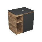 Тумба Bau Dream Blackwood 60 правая, графит, раковина BAU Nimb 51х41 белая, смеситель Hotel Dream, нерж. сталь, фото2