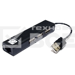 Кабель-адаптер 5bites UA2-45-06BKUSB2.0 / 3*USB2.0 / RJ45 100MB / BLACK, фото 1