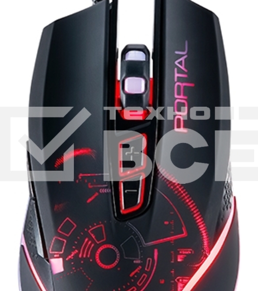 Мышь проводная Qumo Portal M39 черный, 3200 dpi, USB, кнопки - 6