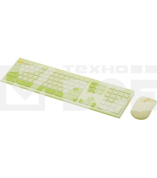 Клавиатура + мышь Acer OCC205 беспроводной USB, 1200 dpi, зеленый/желтый
