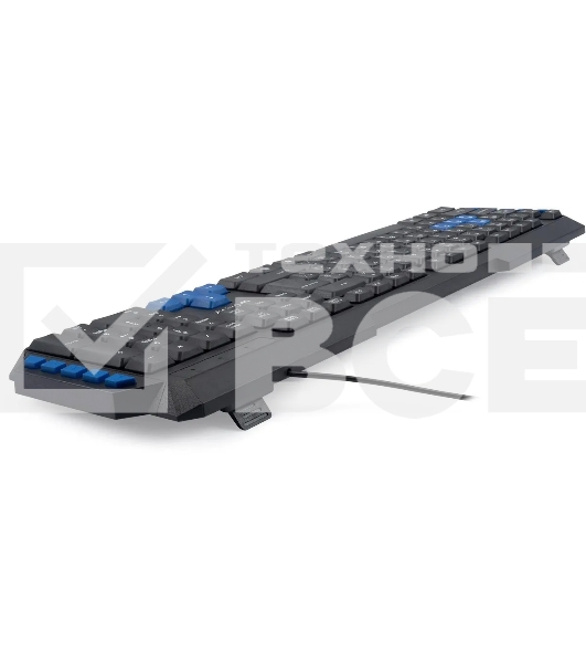 Клавиатура Oklick 750G FROST WAR проводная, USB, черный/синий