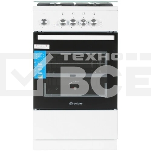 Плита газовая De Luxe 5040.32г(кр) ЧР-010 нержавеющая сталь, конфорок 4 шт, духовка 46 л, 50 см x 85 см x 50 см
