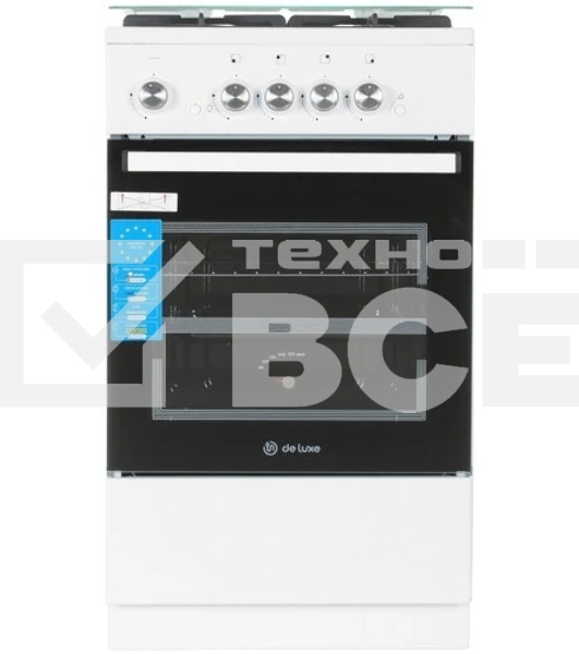 Плита газовая De Luxe 5040.32г(кр) ЧР-010 нержавеющая сталь, конфорок 4 шт, духовка 46 л, 50 см x 85 см x 50 см
