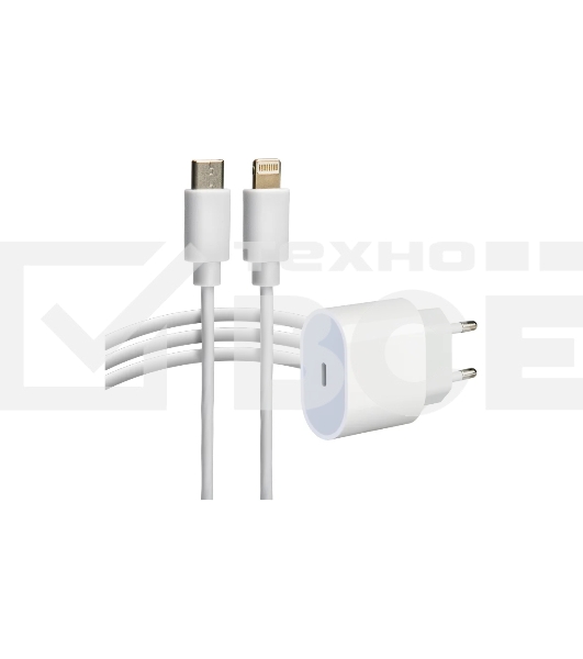Сетевое зарядное устройство Rexant USB-C, 20Вт в комплекте с кабелем USB-C – Lightning