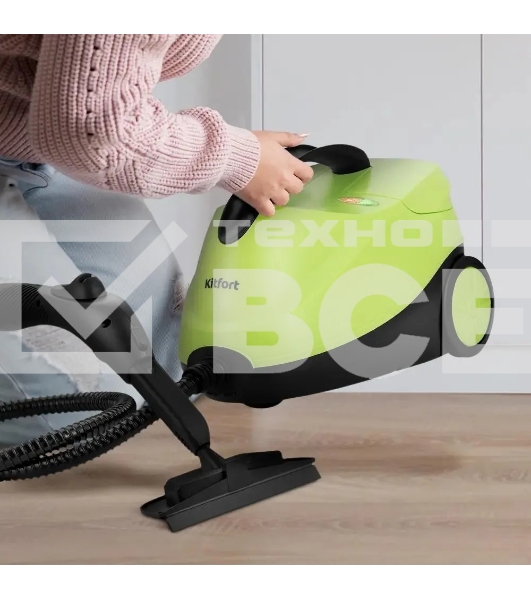Пароочиститель напольный Kitfort КТ-9186 2000Вт салатовый/черный