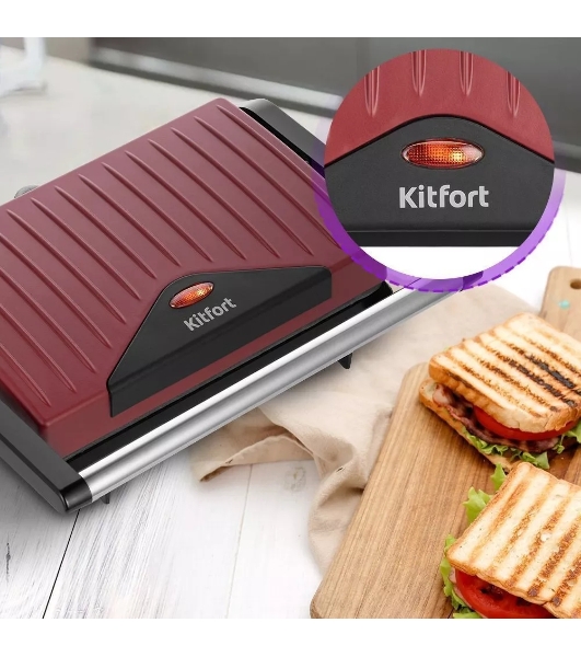 Бутербродница Kitfort КТ-3639 750 Вт красный/черный