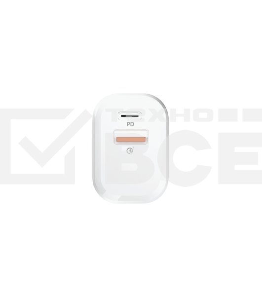 Сетевое зарядное устройство OLMIO Type-C+USB, 20W, 3A, QuickCharge3.0, PowerDelivery, белое