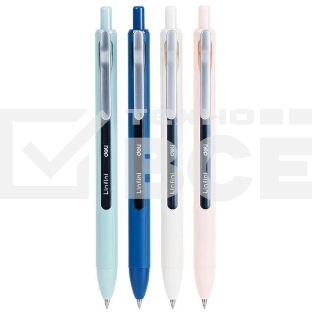 Ручка гелевая автоматическая Deli Linfini EG86-BL ассорти/ассорти, синие чернила, блистер с европодвесом, линия 0.5мм