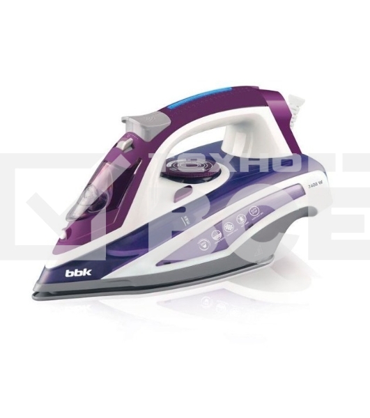 Утюг BBK ISE-2404 фиолетовый, 2400 Вт, 40 г/мин, 140 г/мин, 440 мл