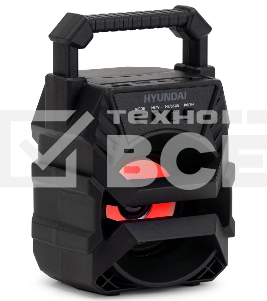 Колонка портативная Hyundai H-PS1000 черный 9 Вт 1.0 BT/USB 10м 500mAh
