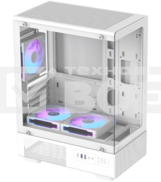 Корпус Formula Crystal Z1CM v2 белый без БП mATX 5x120мм 1xUSB3.0 audio bott PSU