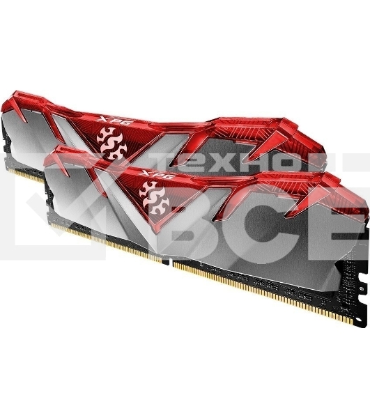 Оперативная память XPG Gammix D30, DDR4, 16GB (1x16GB), 3200MHz, CL16, UDIMM, с радиатором, красный