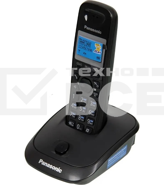 Телефон беспроводной (DECT) Panasonic KX-TG2511RUT (титан) {АОН, Caller ID,спикерфон на трубке,переход в Эко режим одним нажатием}