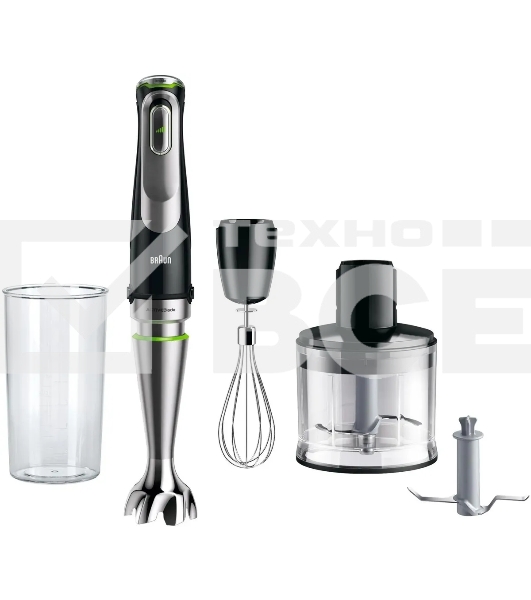 Блендер погружной Braun MQ9135XI черный/серебристый