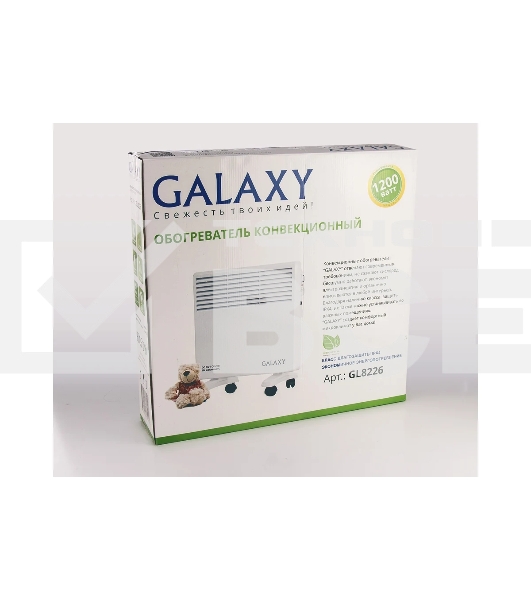 Конвектор Galaxy GL 8226 белый, 1200 Вт, 12 м2, термостат