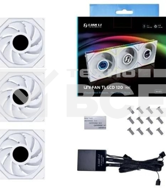 Вентилятор для корпуса Lian-Li Uni Fan TL 120 LCD ARGB G99.12TLLCD3W.00 белый 120мм 1900rpm 27db 7-pin
