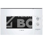 Микроволновая печь встраиваемая Bosch BFL 520MW0 белый, 20 л, 800 Вт, переключатели - поворотный механизм, фото 1