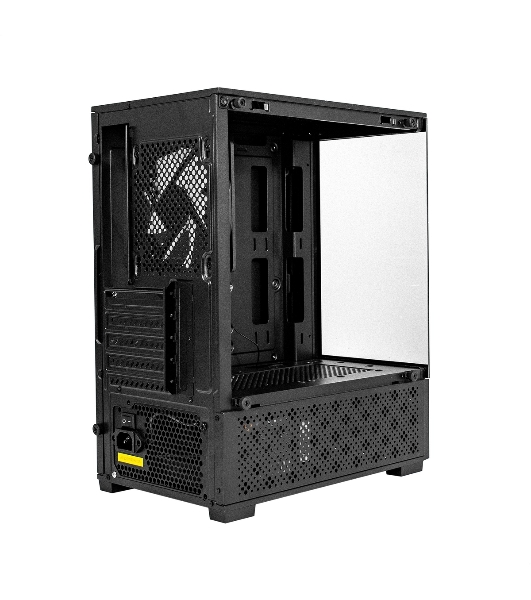 Компьютерный корпус Minitower ExeGate i3 SEA-NPX650 (mATX, БП 650NPX, 2*USB+1*USB 3.0, HD аудио, черный, 1 вент. 12см с RGB подсветкой, передняя и боковая панели - закаленное стекло)