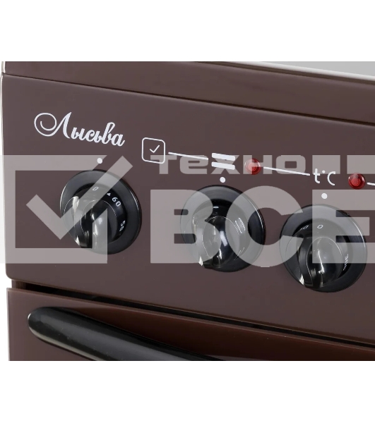 Плита электрическая Лысьва EF4006MK00 коричневый, конфорок 4 электрических, духовка 57 л, 50 см x 84 см x 60 см (без крышки)