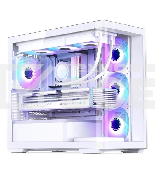 Корпус без блока питания JONSBO D300, Mini-Tower, TG, no fan, 2xUSB-A 3.2 + 1xUSB-C 3.2, mATX, mITX White