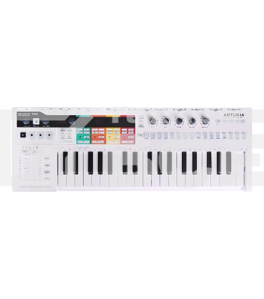 Клавиатура MIDI [430211] Arturia [KeyStep Pro] 37 клавиш, 4-дорожечный секвенсор до 64 шагов, 4 группы разъемов для работы с аналоговым оборудованием и модулями, 24-частный секвенсор ударных, арпеджиатор, разъемы MIDI In/Out, Sync In/Out, CV/Gate Outs