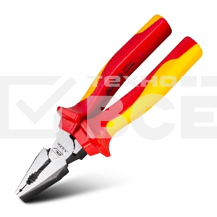 Диэлектрические комбинированные плоскогубцы Deli DL512006 160мм, сталь Cr-V, сертификат VDE для работ под напряжением до 1000 В