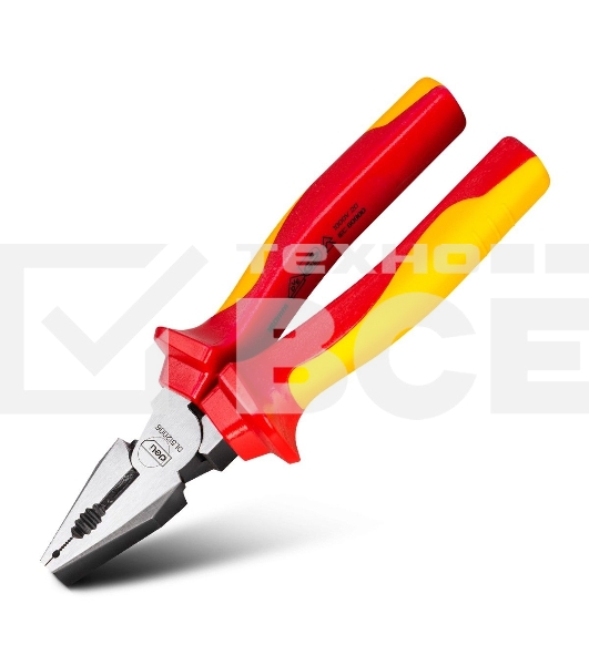 Диэлектрические комбинированные плоскогубцы Deli DL512006 160мм, сталь Cr-V, сертификат VDE для работ под напряжением до 1000 В