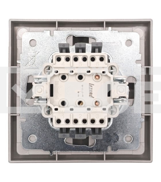 Выключатель проходной 1-кл. с индик. СП ZIMA IP20 10А безвинт. зажим серый матовый LEZARD 704-7488-114QC