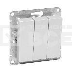 Механизм выключателя EKF UP1-SWA-31 Эпика трехклавишный, алюминий, фото 1