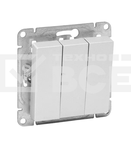 Механизм выключателя EKF UP1-SWA-31 Эпика трехклавишный, алюминий