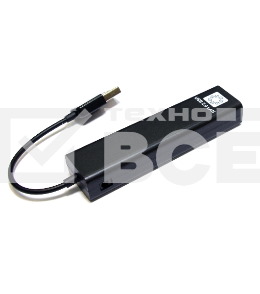 Кабель-адаптер 5bites UA2-45-06BKUSB2.0 / 3*USB2.0 / RJ45 100MB / BLACK