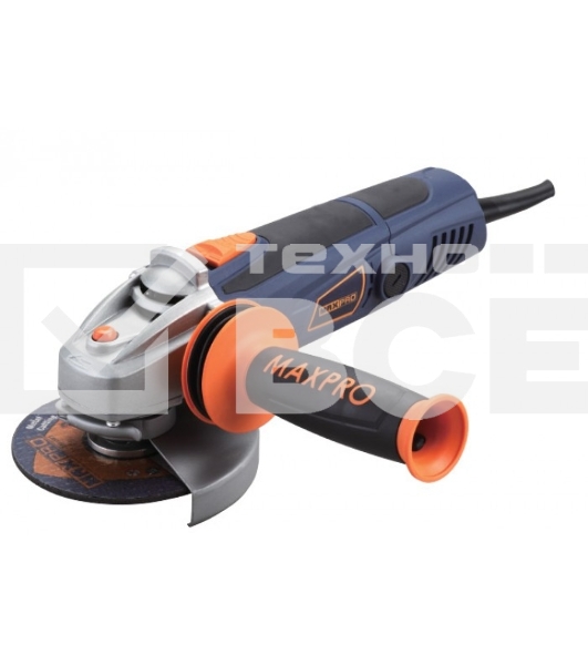 Шлифмашина угловая MAX-PRO MPAG750/115Q 750 Вт, 12000об/мин, быстрозажимной кожух 115мм, антивибрационная ручка, 1,6 кг, дополнительные щетки, кор.