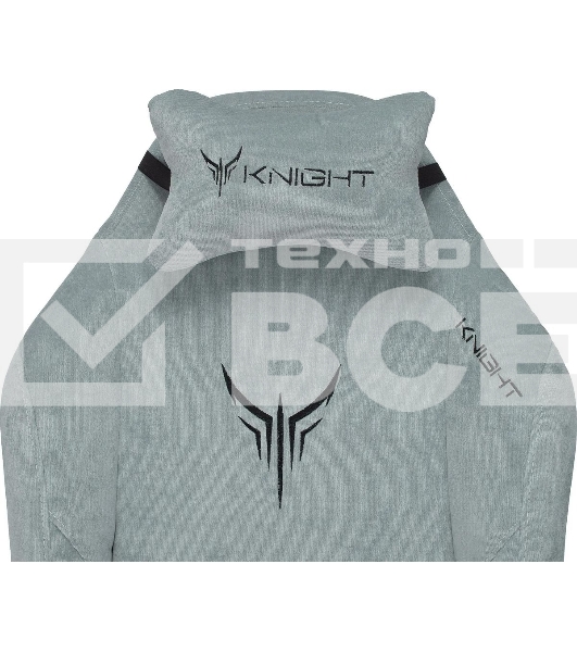 Кресло игровое Knight N1 Fabric серо-голубой Light-28 с подголов. крестовина металл