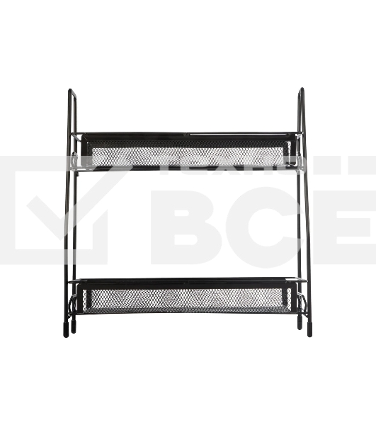 Этажерка настольная двухуровневая Mallony L’ordine Nero, 31,5*17*33 см