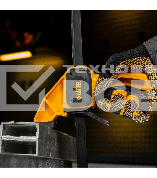 Струбцина Denzel F-образная, быстрозажимная, 300 х 80 мм, усиленный нейлоновый корпус