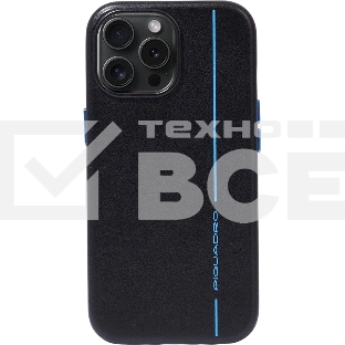 Чехол Piquadro для Apple iPhone 15 Pro Blue Square черный (AC6438B2/N)