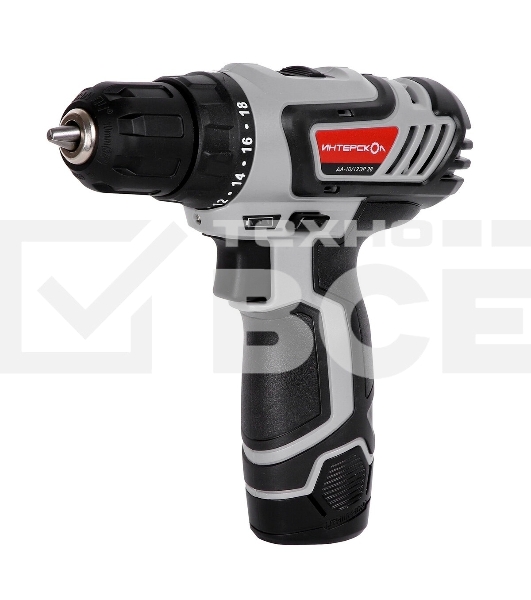 Аккумуляторная дрель-шуруповерт ИНТЕРСКОЛ ДА-10/12ЭР 28 ПРОМО, 12В, 1400 об/мин, с 1 АКБ 2 Ач и ЗУ