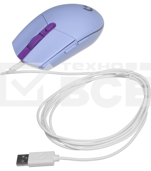 Мышь проводная Logitech G102 LIGHTSYNC фиолетовый, 8000 dpi, USB, кнопки - 6