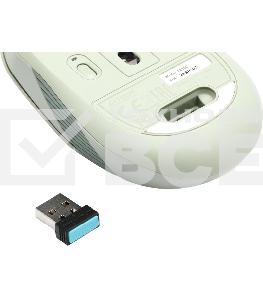 Мышь беспроводная A4Tech Fstyler FB10C зеленый, 2000 dpi, радиоканал, Bluetooth, USB, кнопки - 4