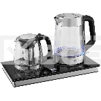 Чайный набор Kitfort КТ-6776 1.8л. 2200Вт черный/нержавеющая сталь корпус: Металл/стекло/пластик, фото 1