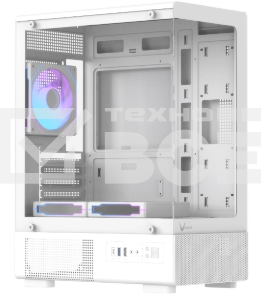 Корпус Formula Crystal Z1CM v2 белый без БП mATX 5x120мм 1xUSB3.0 audio bott PSU