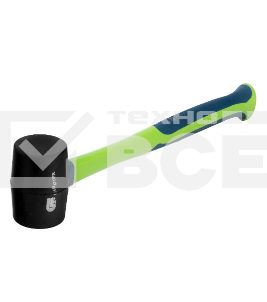 Киянка резиновая Сибртех 450 г, черная резина, фибергласовая рукоятка