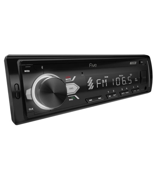 Автомагнитола FIVE F-24W, 1 DIN, Bluetooth, USB Type-A, AUX