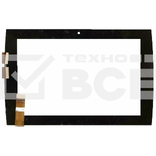Сенсорное стекло (тачскрин) для Asus Eee Pad Slider SL101, черное с рамкой